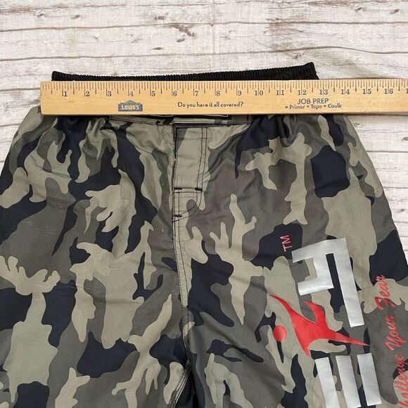Defy MMA Fighting Shorts Mens Sz L Camo Black Boxing Workout Training Athletic - Picture 2 of 6